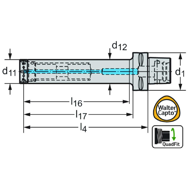 ワルタージャパン（株） CaptoTM アダプター ビビり抑制 A3000-C 円筒シャンクアダプター　ビビり抑制 A3000-C6-Q50-468