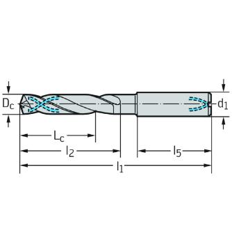 ワルタージャパン（株） 内部クーラント仕様超硬ドリル DC160-12 内部クーラント仕様超硬ドリル DC160-12-04.500A1-WJ30EU