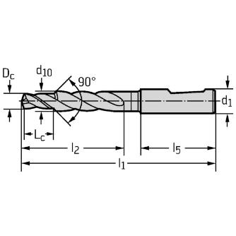 ワルタージャパン（株） 超硬ツイストドリル DC260 超硬ツイストドリル DC260-03-10.500F0-WJ30ET