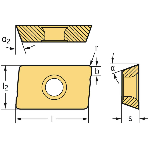 ワルタージャパン（株） ミーリングカッター用チップ ADGT ミーリングカッター用チップ ADGT1204PER-D51 WSP45G