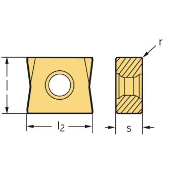 ワルタージャパン（株） ミーリングカッター用チップ LNHU ミーリングカッター用チップ LNHU080304-B57T WKP35G
