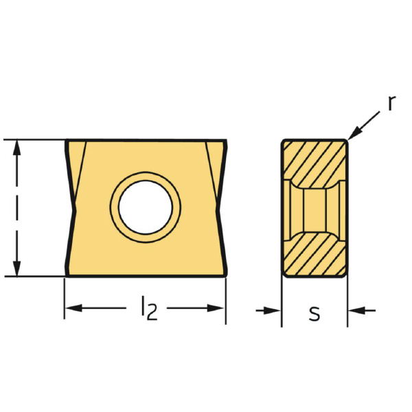 ワルタージャパン（株） ミーリングカッター用チップ LNHU ミーリングカッター用チップ LNHU080304-F57T WKP35G