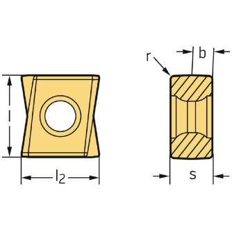 ワルタージャパン（株） ミーリングカッター用チップ LNHU ミーリングカッター用チップ LNHU090404R-L85T WK10