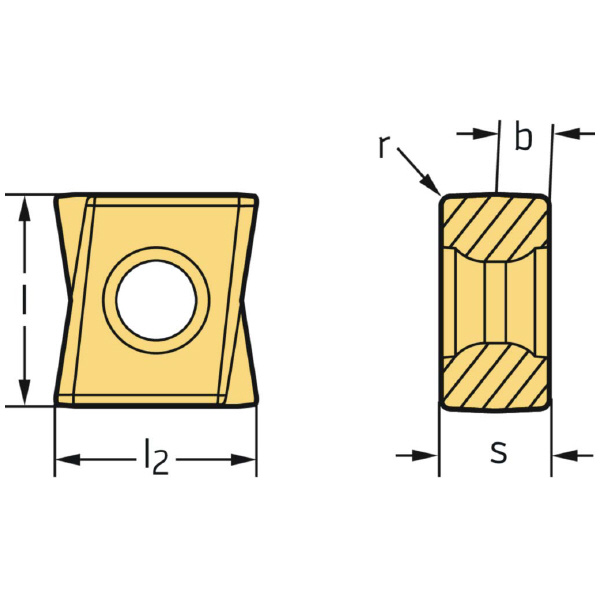 ワルタージャパン（株） ミーリングカッター用チップ LNHU ミーリングカッター用チップ LNHU090404R-L85T WXN15