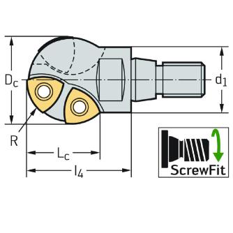 ワルタージャパン（株） チップ座付きミーリングカッター F2239B チップ座付きミーリングカッター F2239B.T22.032.Z01.16