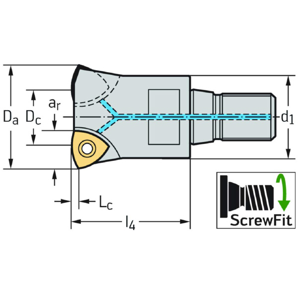 ワルタージャパン（株） チップ座付きミーリングカッター F2330 チップ座付きミーリングカッター F2330.UT22.026.Z03.01