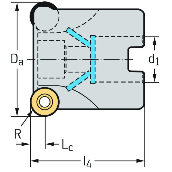 ワルタージャパン（株） チップ座付きミーリングカッター F2334R チップ座付きミーリングカッター F2334R.B22.063.Z07.06