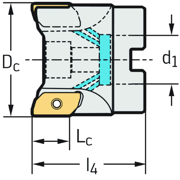 ワルタージャパン（株） チップ座付きミーリングカッター M2331 チップ座付きミーリングカッター M2331-050-B22-04-15