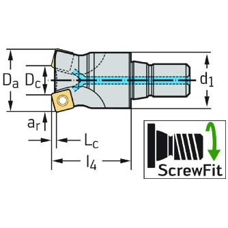 ワルタージャパン（株） チップ座付きミーリングカッター M4002 チップ座付きミーリングカッター M4002-032-T28-04-01