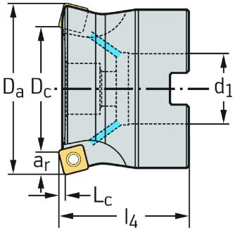 ワルタージャパン（株） チップ座付きミーリングカッター M4002 チップ座付きミーリングカッター M4002-063-B22-06-02