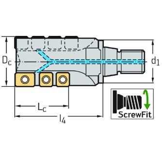 ワルタージャパン（株） チップ座付きミーリングカッター M4257 チップ座付きミーリングカッター M4257-040-T36-02-54