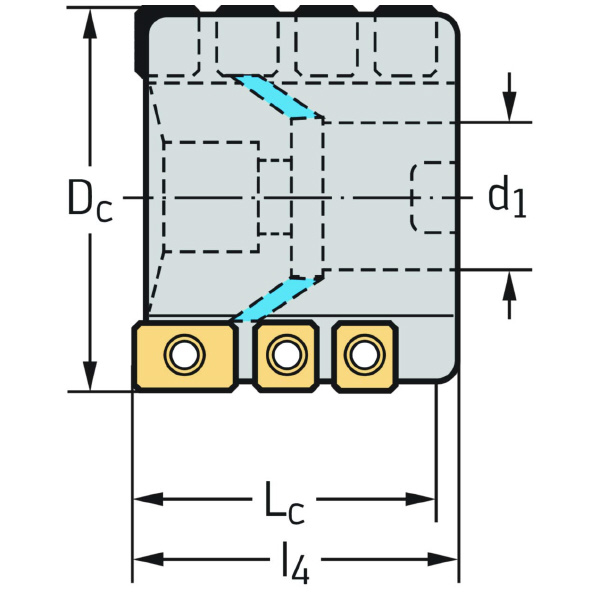ワルタージャパン（株） チップ座付きミーリングカッター M4257 チップ座付きミーリングカッター M4257-063-B27-03-54