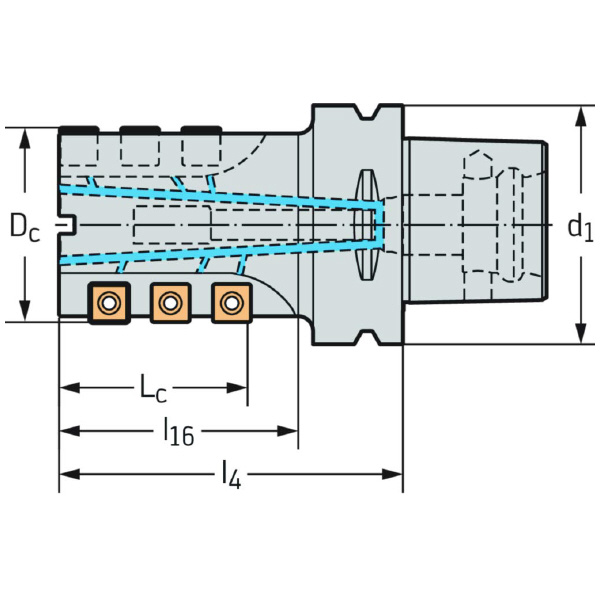 ワルタージャパン（株） チップ座付きミーリングカッター M4258 チップ座付きミーリングカッター M4258-063-C8-02-60-B