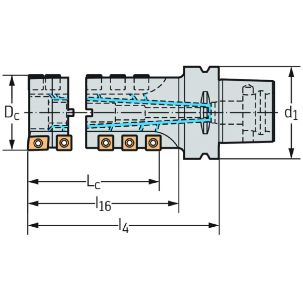 ワルタージャパン（株） チップ座付きミーリングカッター M4258 チップ座付きミーリングカッター M4258-063-C8-02-96-M