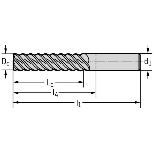 ワルタージャパン（株） 超硬スクエアエンドミル AH3023418 超硬スクエアエンドミル AH3023418-1/2