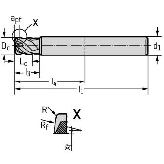 ワルタージャパン（株） セラミック肩削り / 溝削りエンドミル MC セラミック肩削り　／　溝削りエンドミル MC075-10.0A4P150C-WIS10