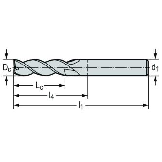 ワルタージャパン（株） 超硬スクエアエンドミル MC230 超硬スクエアエンドミル MC230-01.0A3L-WK40TF