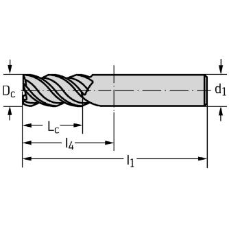 ワルタージャパン（株） 超硬スクエアエンドミル MC251 超硬スクエアエンドミル MC251-12.0-A4B-WK40RC