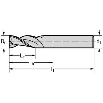 ワルタージャパン（株） 超硬スクエアエンドミル MC267 超硬スクエアエンドミル MC267-02.0A2B-WJ30UU