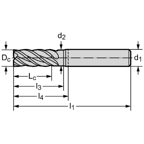 ワルタージャパン（株） 超硬肩削り / 溝削りエンドミル(スクエア) MC377 超硬肩削り　／　溝削りエンドミル MC377-10.0A4BC-WK40EA