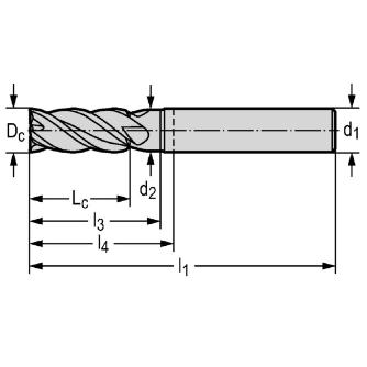 ワルタージャパン（株） 超硬スクエアエンドミル MD340 超硬スクエアエンドミル MD340-05.0A4BC-WK40TP