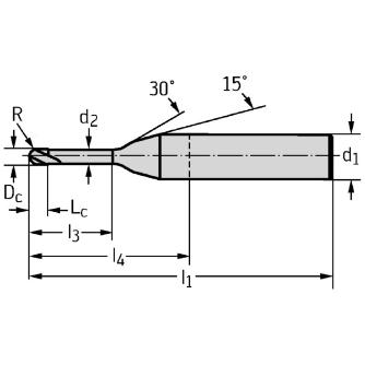 ワルタージャパン（株） 超硬ミニボールノーズエンドミル H4046918 超硬ミニボールノーズエンドミル H4046918-0.4-1