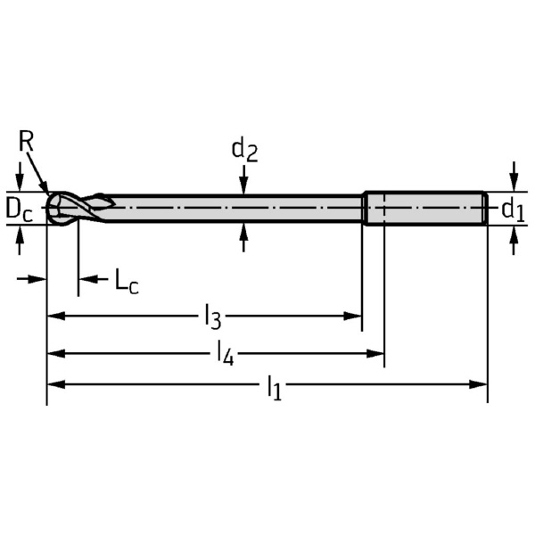 ワルタージャパン（株） 超硬ボールノーズエンドミル MC413 超硬ボールノーズエンドミル MC413-04.0A2XD-WJ30TF