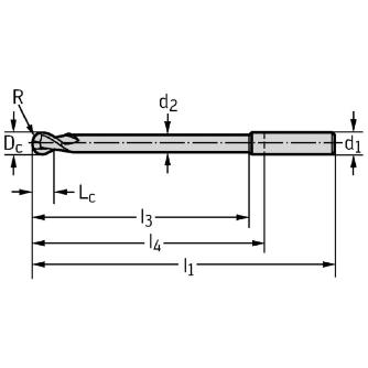 ワルタージャパン（株） 超硬ボールノーズエンドミル MC413 超硬ボールノーズエンドミル MC413-08.0A4XC-WJ30TF
