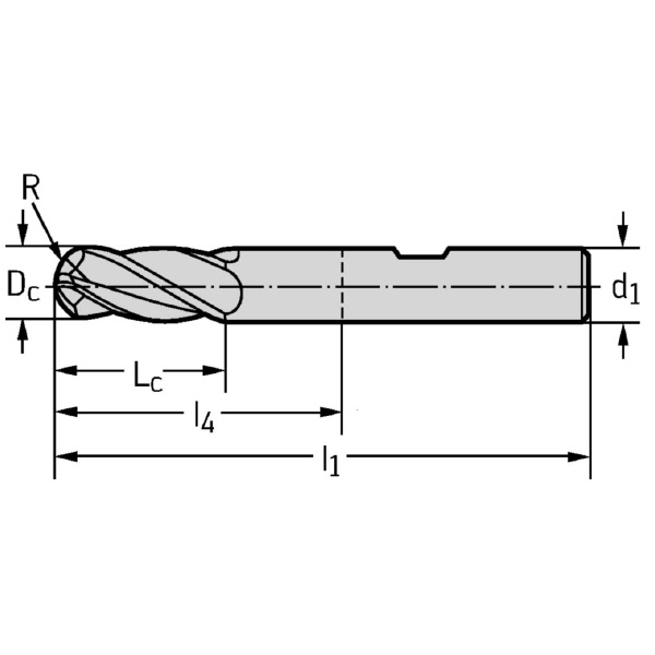 ワルタージャパン（株） 超硬ボールノーズエンドミル MC416 超硬ボールノーズエンドミル MC416-04.0W4L-WJ30TF