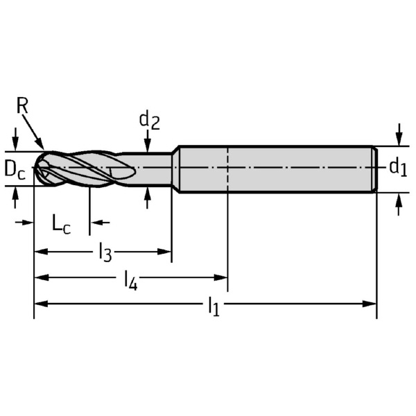 ワルタージャパン（株） 超硬ボールノーズエンドミル MC482 超硬ボールノーズエンドミル MC482-06.0A4BC-WB10TG
