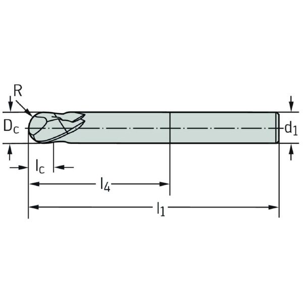 ワルタージャパン（株） 超硬ボールノーズエンドミル MC482 超硬ボールノーズエンドミル MC482-08.0A2L-WB10TG