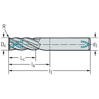 ワルタージャパン（株） 超硬ラジアスエンドミル H2038217 超硬ラジアスエンドミル H2038217-10-3