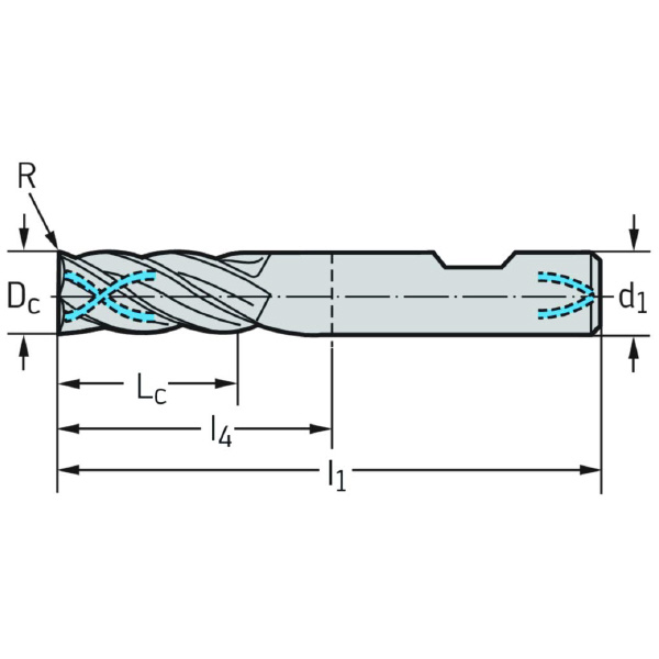 ワルタージャパン（株） 超硬ラジアスエンドミル H2138217 超硬ラジアスエンドミル H2138217-16-0.5