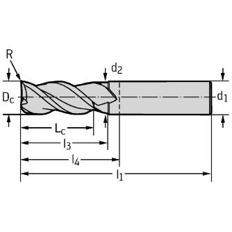 ワルタージャパン（株） 超硬ラジアスエンドミル H4036217 超硬ラジアスエンドミル H4036217-2