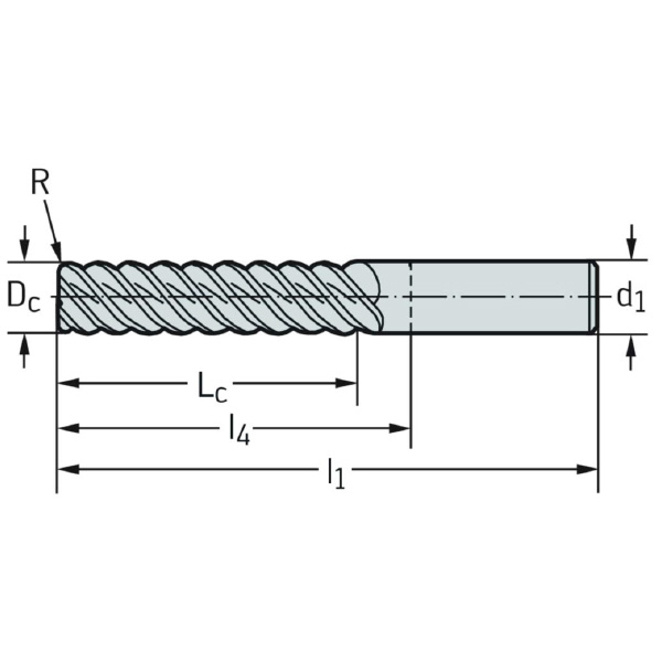 ワルタージャパン（株） 超硬ラジアスエンドミル H7073417 超硬ラジアスエンドミル H7073417-20X100