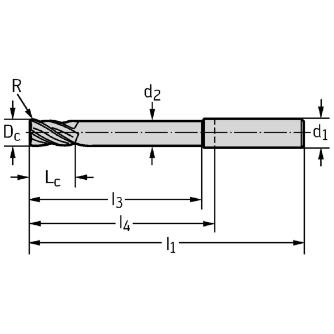 ワルタージャパン（株） 超硬ラジアスエンドミル H8095919 超硬ラジアスエンドミル H8095919-4-40