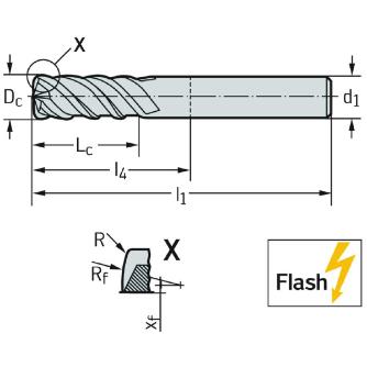 ワルタージャパン（株） 超硬高送りエンドミル MC025 超硬高送りエンドミル MC025.7.94A4D102-WJ30TF