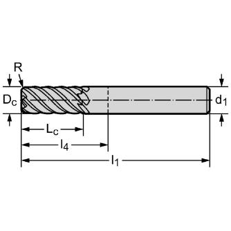 ワルタージャパン（株） 超硬ラジアスエンドミル MC128 超硬ラジアスエンドミル MC128-10.0A6B050-WJ30TF