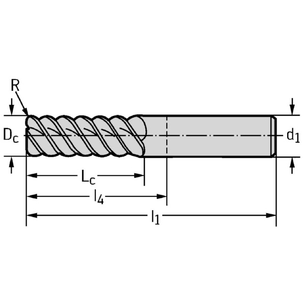 ワルタージャパン（株） 超硬ラジアスエンドミル MC187 超硬ラジアスエンドミル MC187-05.0A6B050-WB10TG