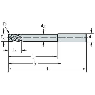 ワルタージャパン（株） 超硬ラジアスエンドミル MC213 超硬ラジアスエンドミル MC213-10.0A4X100S-WJ30TF