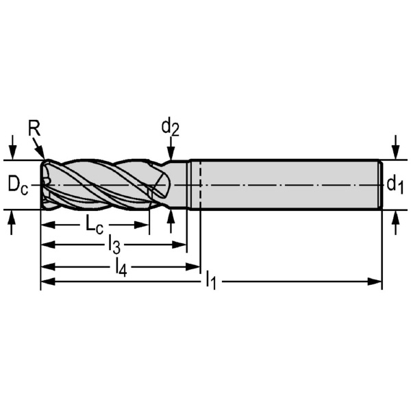 ワルタージャパン（株） 超硬ラジアスエンドミル MC230 超硬ラジアスエンドミル MC230-12.0A4B150C-WK40TF