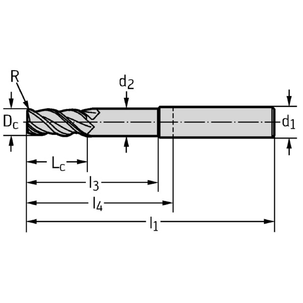 ワルタージャパン（株） 超硬ラジアスエンドミル MC267 超硬ラジアスエンドミル MC267-03.0A3B020C-WJ30UU