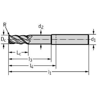 ワルタージャパン（株） 超硬ラジアスエンドミル MC267 超硬ラジアスエンドミル MC267-10.0A3B050C-WJ30CA