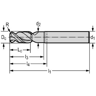 ワルタージャパン（株） 超硬ラジアスエンドミル MC267 超硬ラジアスエンドミル MC267-12.0A2B100C-WJ30UU