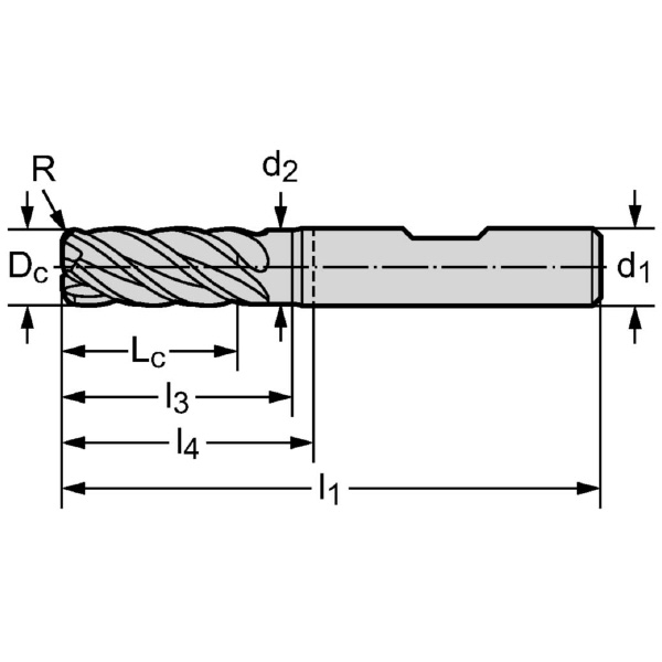 ワルタージャパン（株） 超硬肩削り / 溝削りエンドミル(ラジアス) MC377 超硬肩削り　／　溝削りエンドミル MC377-20.0W4B300C-WK40EA