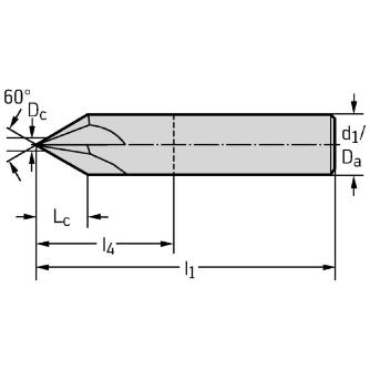 ワルタージャパン（株） 超硬面取りエンドミル 60° MC500 超硬面取りエンドミル　６０° MC500-10.0A4L-WJ30TF