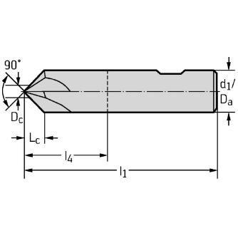 ワルタージャパン（株） 超硬面取りエンドミル 90° MC501 超硬面取りエンドミル　９０° MC501-10.0W4L-WJ30TF
