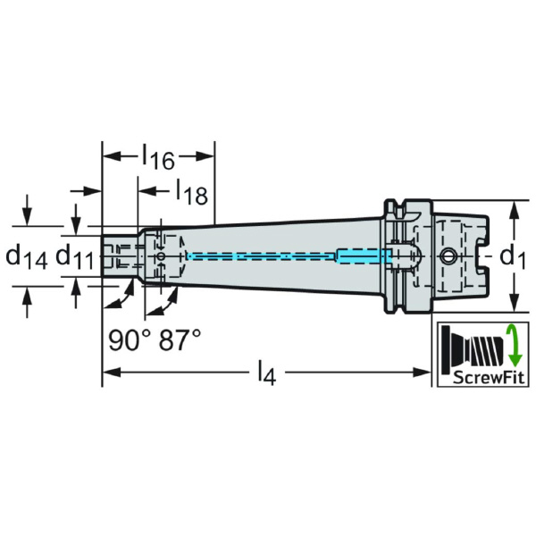 ワルタージャパン（株） 防振機能付き HSK アダプター AC060-H 防振機能付き　ＨＳＫ　アダプター AC060-H63-T18-185
