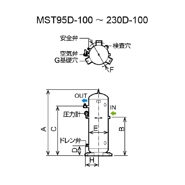 オリオン機械（株） エアータンク MST エアータンク MST160D-100