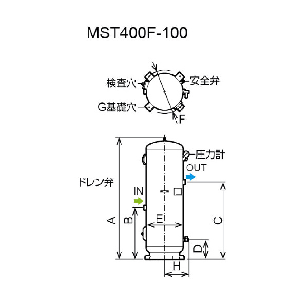 オリオン機械（株） エアータンク MST エアータンク MST400F-100